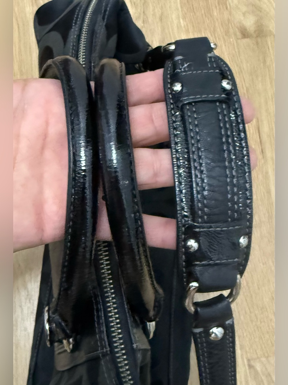 Coach Madison Op Art Sabrina Satchel & Convertible Shoulder Strap - Picture 13 of 15